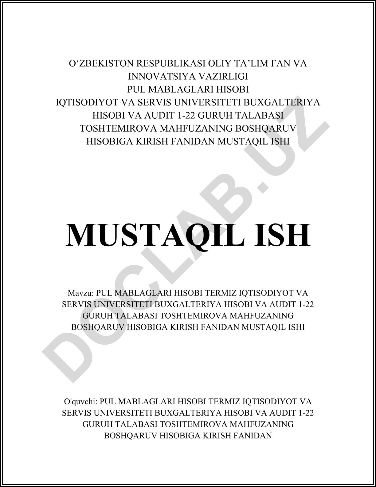 Pul mablag'lari hisobi