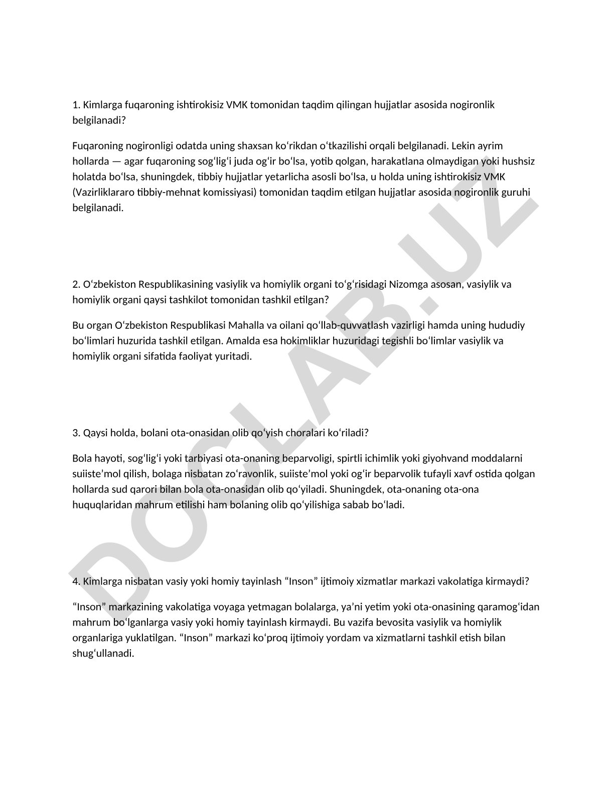 Nogironlik belgilash va vasiylik organlari