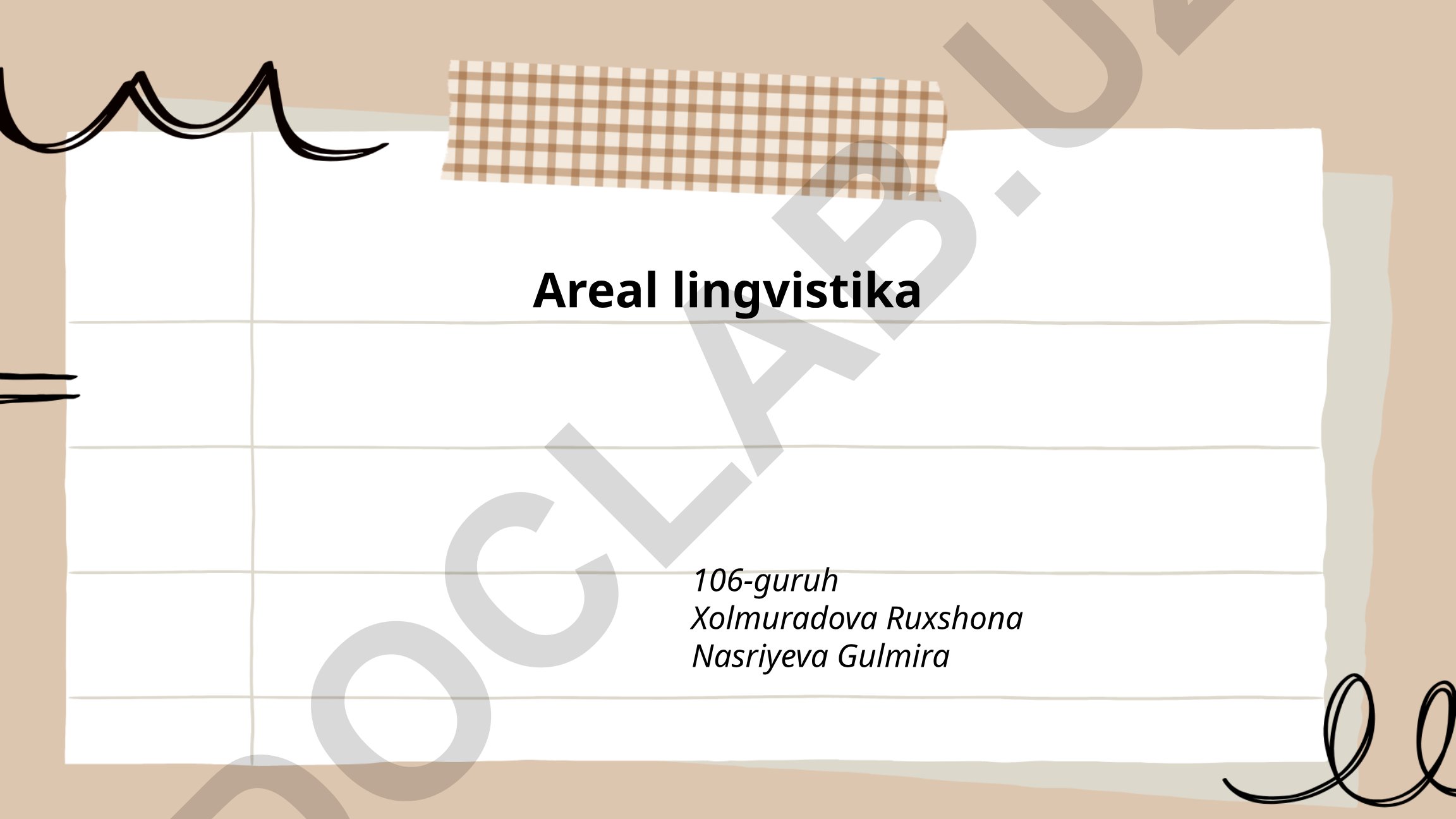Areal lingvistika va dialektologiya