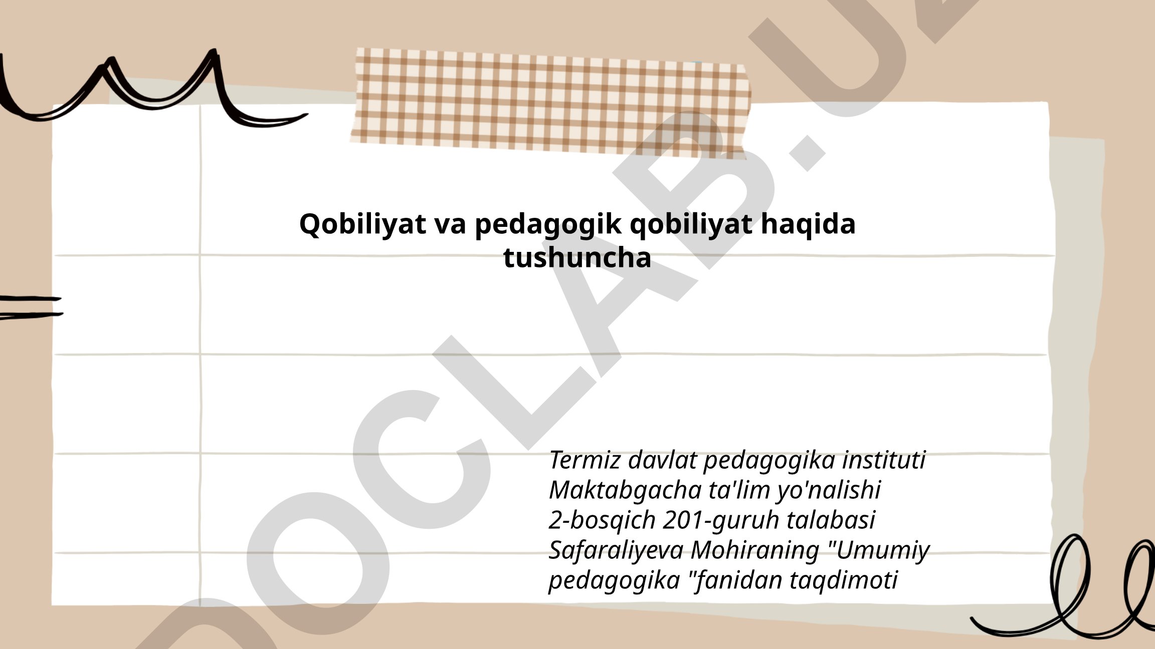 Qobiliyat va pedagogik qobiliyat tushunchalari