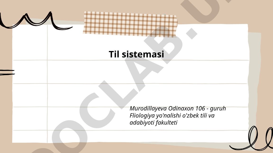Til sistemasi darajalari: fonema, morfema, leksika, sintaksis