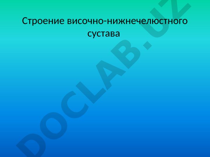 Строение височно-нижнечелюстного сустава