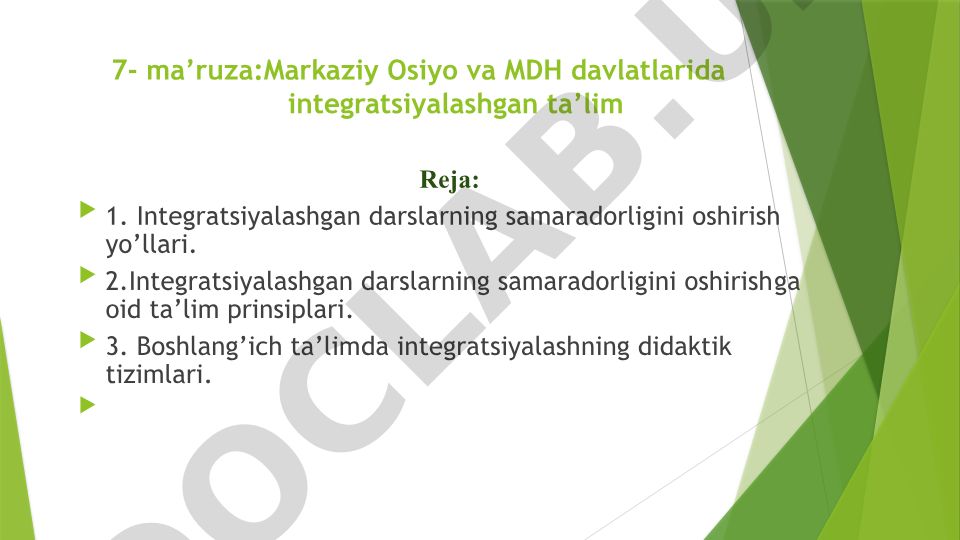 Markaziy Osiyo va MDH davlatlarida integratsiyalashgan ta’lim
