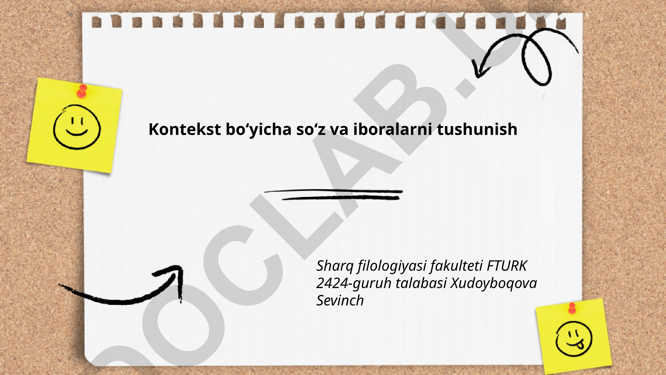 Kontekst bo'yicha so'z va iboralarni tushunish