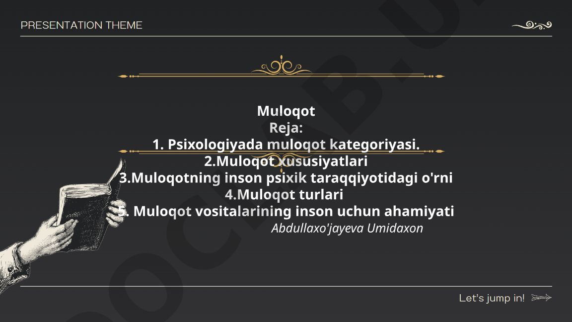 Psixologiyada muloqot kategoriyasi va turlari