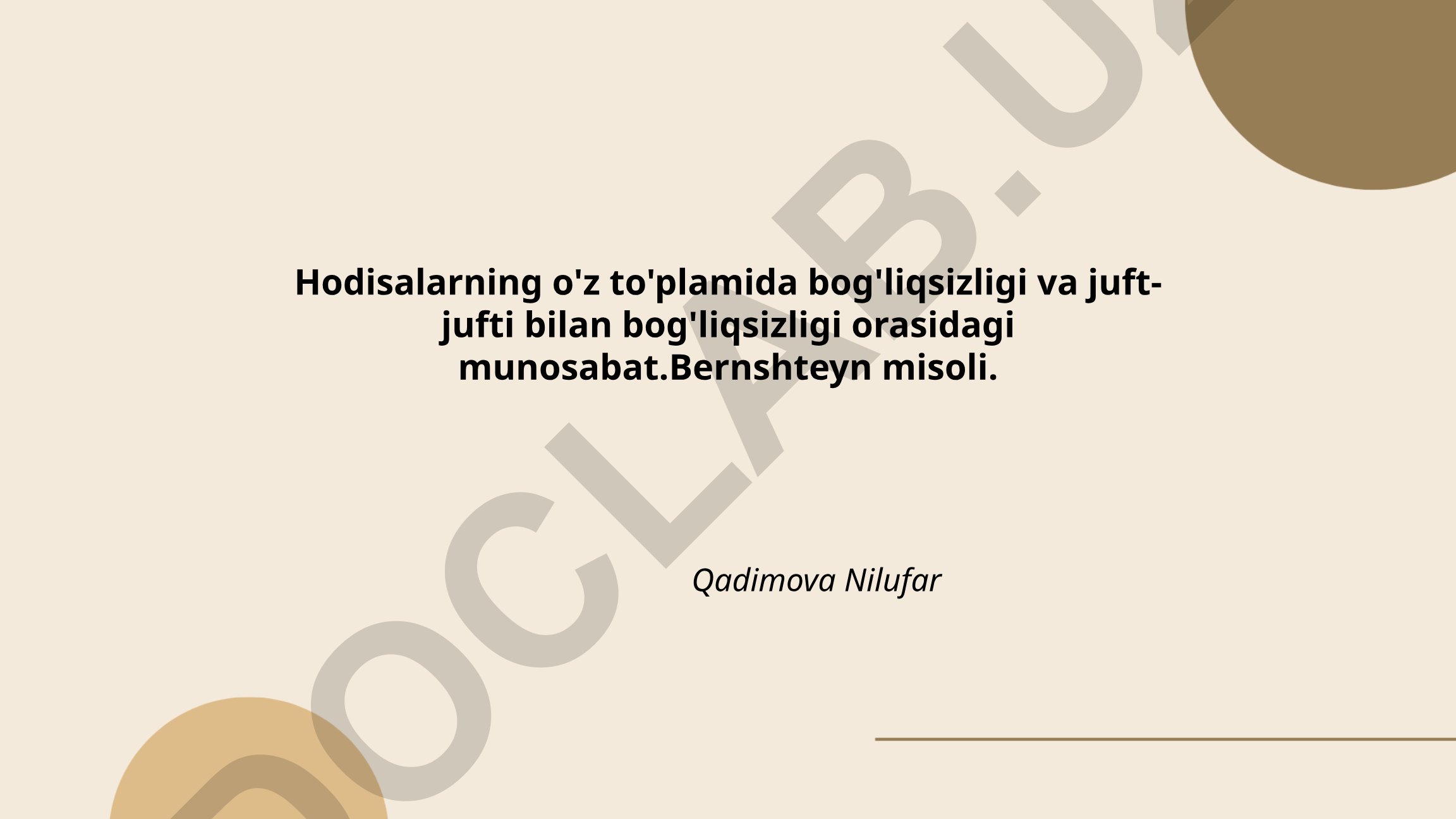 Hodisalarning o'z to'plamida bog'liqsizligi va juft-jufti bilan bog'liqsizligi orasidagi munosabat