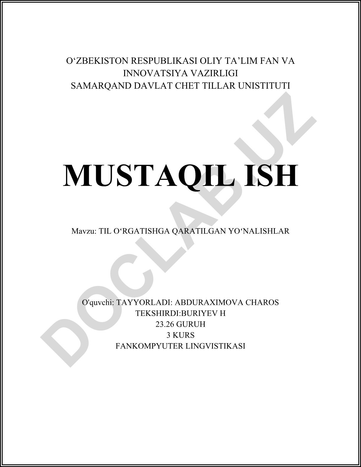 Til o'rgatishga qaratilgan yo'nalishlar
