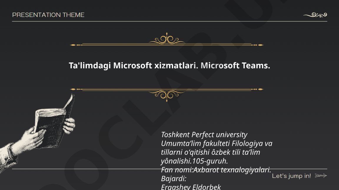 Microsoft Teams yordamida ta'lim muhitini sozlash