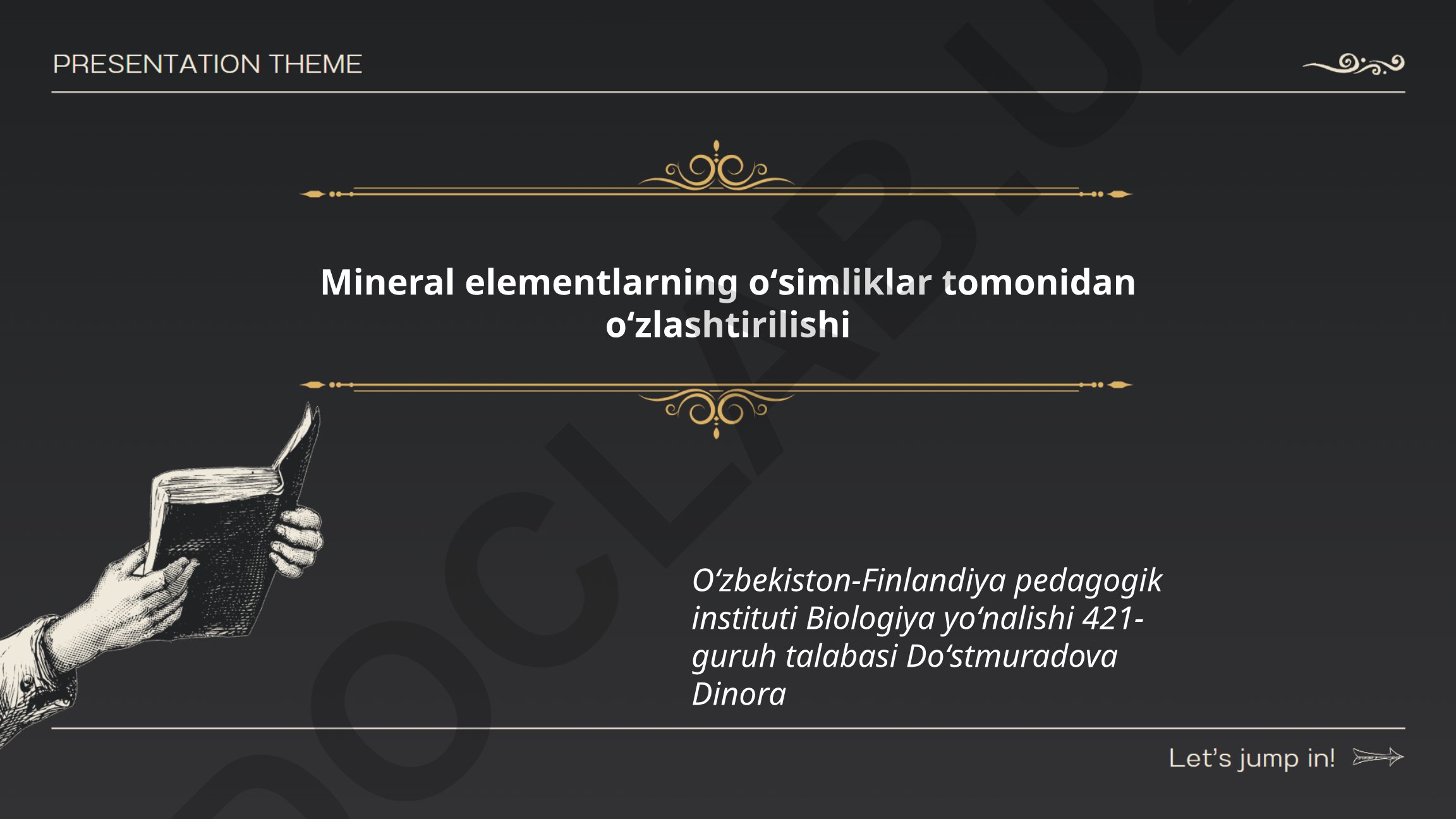 Mineral elementlarning oʻsimliklar tomonidan oʻzlashtirilishi