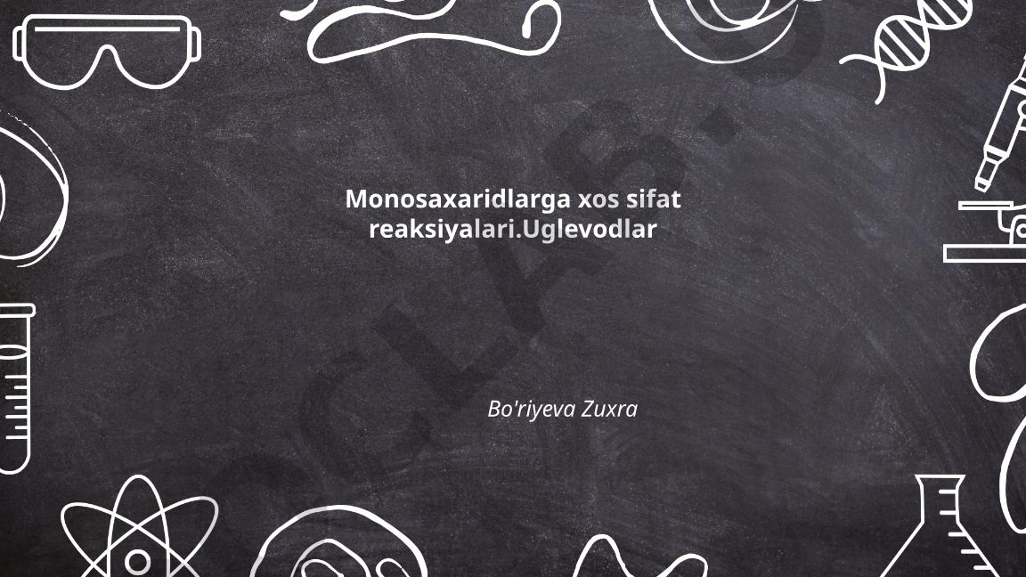 Monosaxaridlarga xos sifat reaksiyalari