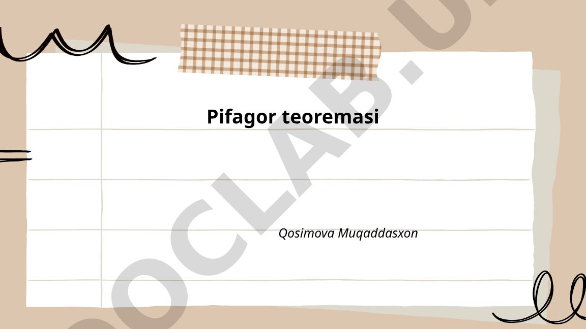 Pifagor teoremasi: ta'rif, formulalar va geometrik isbotlar