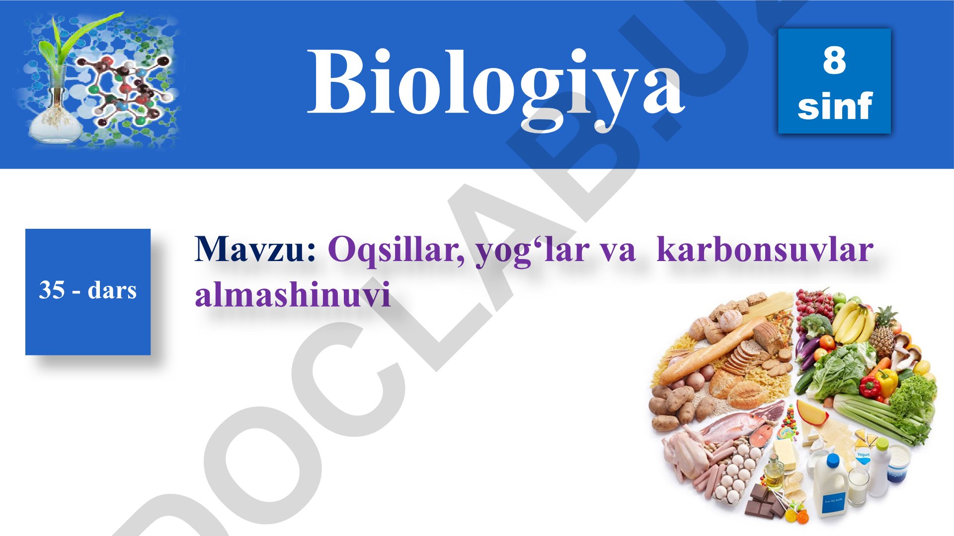 Oqsillar, yog‘lar va karbonsuvlar almashinuvi
