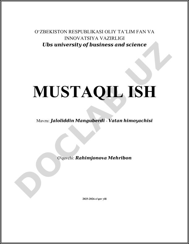 Jaloliddin Manguberdi - Vatan himoyachisi