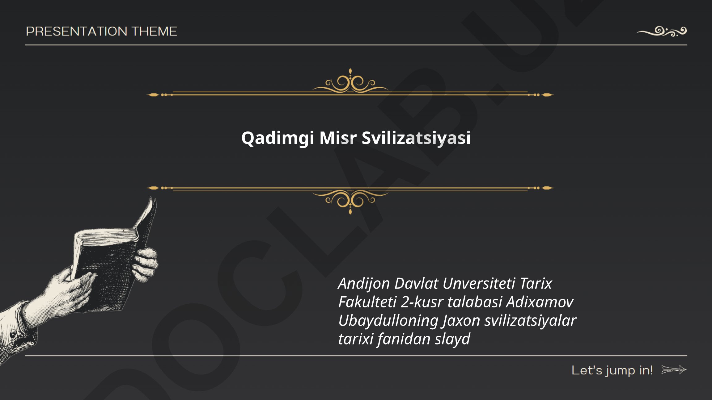 Qadimgi Misr tsivilizatsiyasi haqida slayd