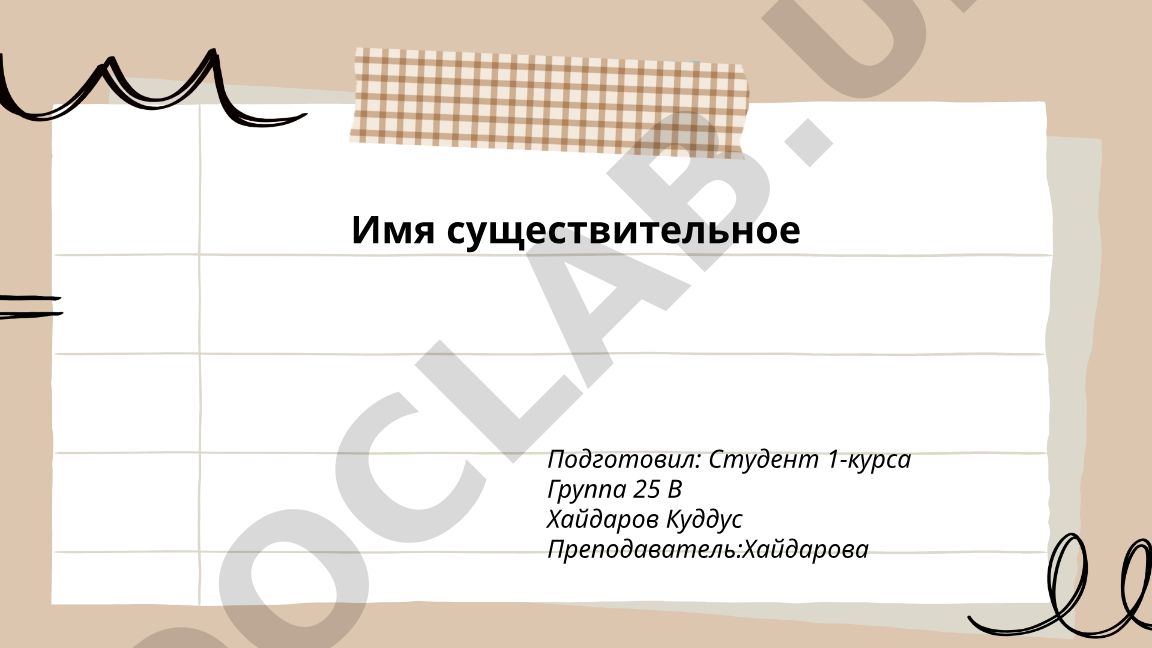 Имя существительное в русском языке