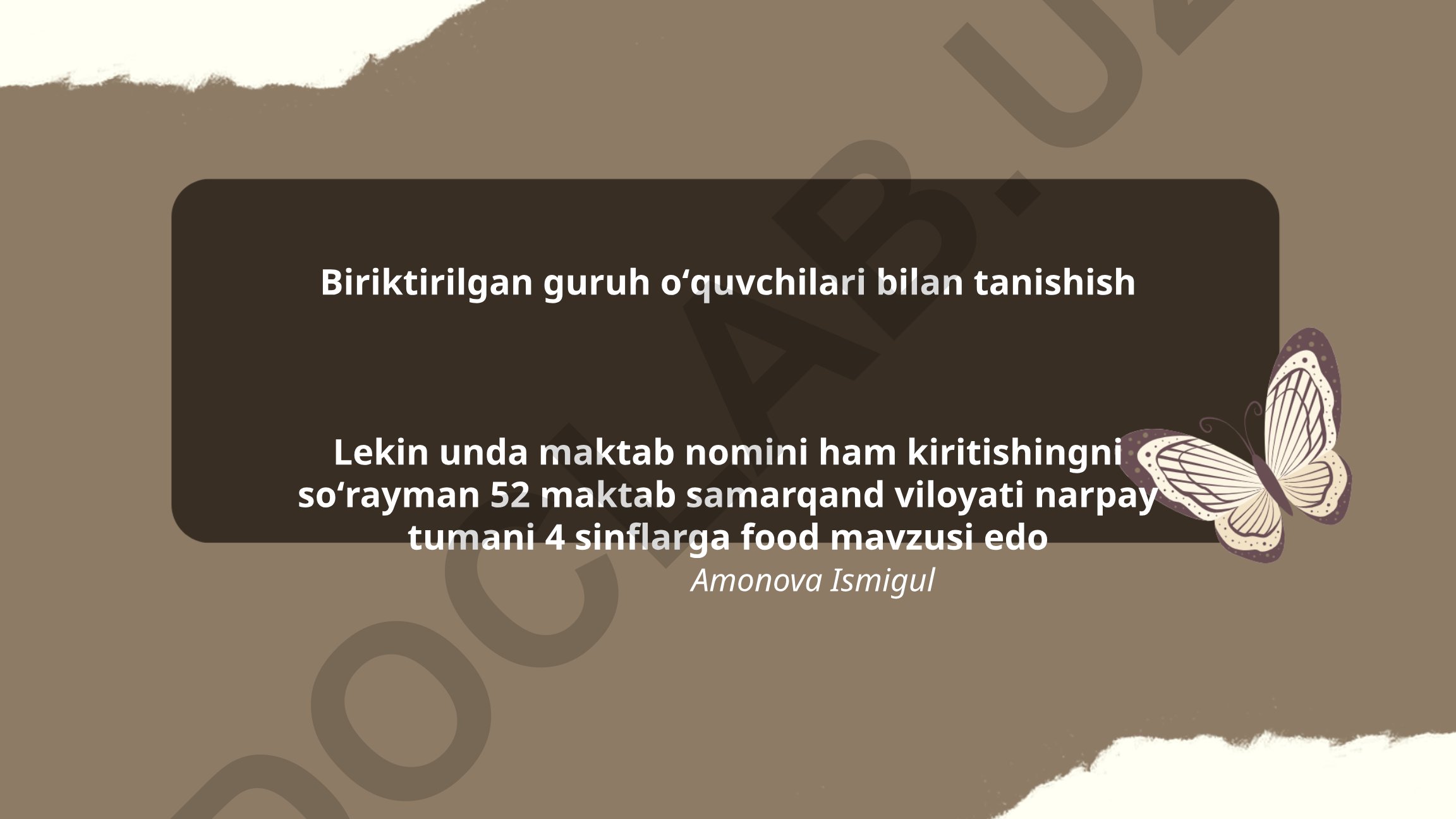 52-maktab Samarqand viloyati Narpay tumani 4-sinflarga Food mavzusi