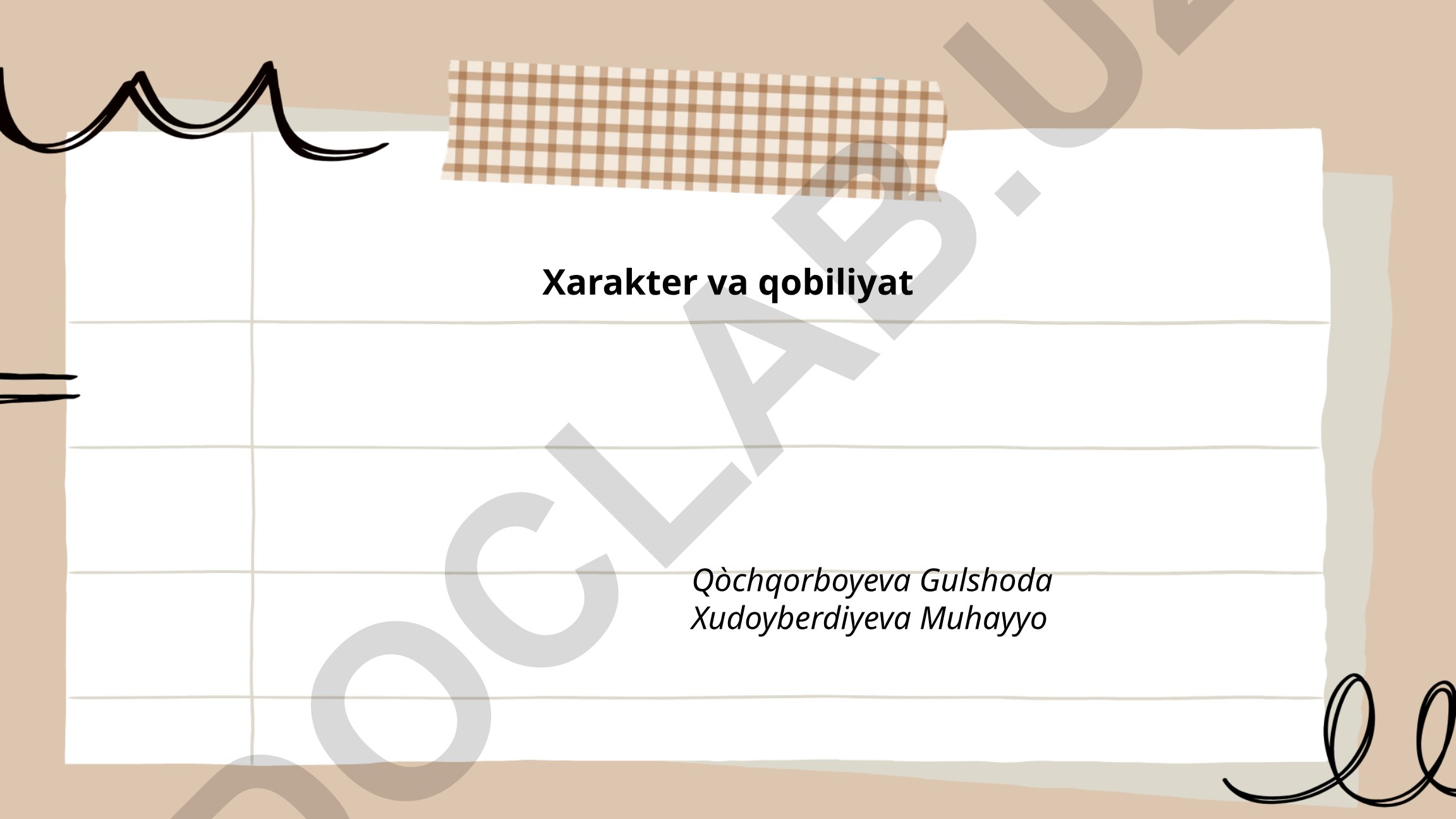 Xarakter va qobiliyat
