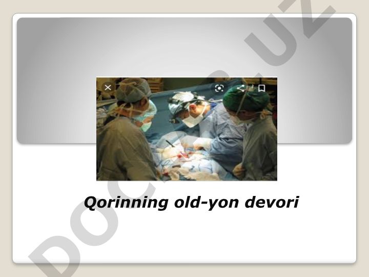 Qorin old-yon devorining anatomik tuzilishi