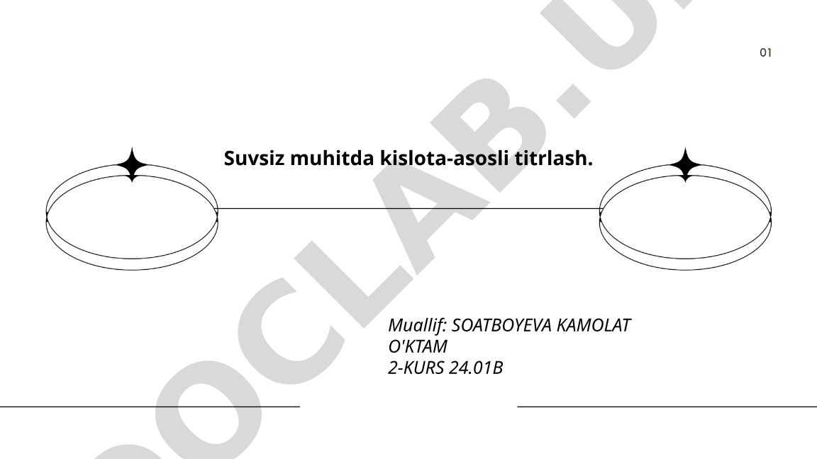 Suvsiz muhitda kislota-asosli titrlash
