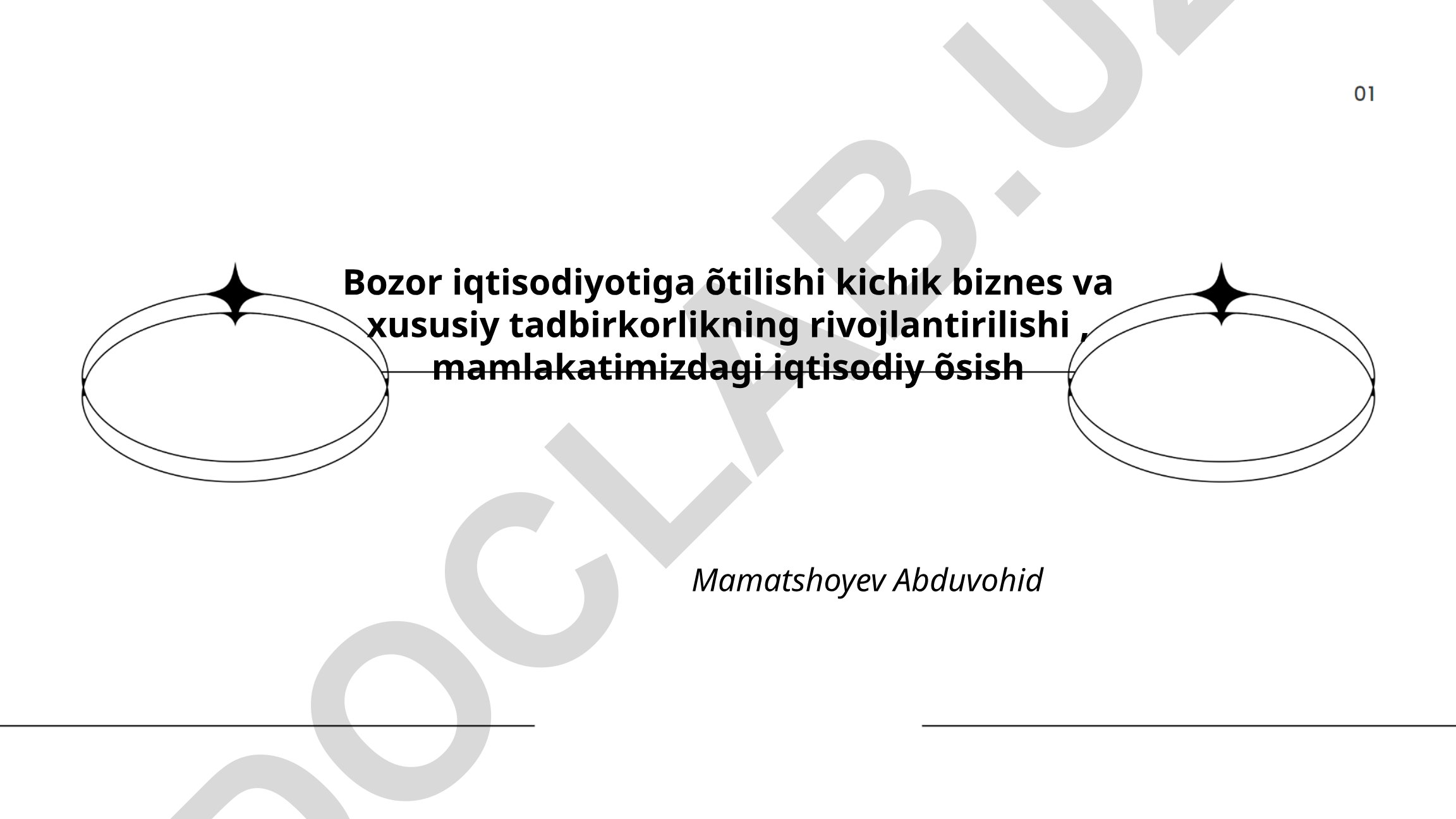 Bozor iqtisodiyotiga o'tish va kichik biznes rivojlanishi