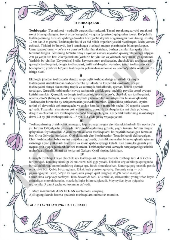 Dilafruz Fayzullayevna Habel onatili