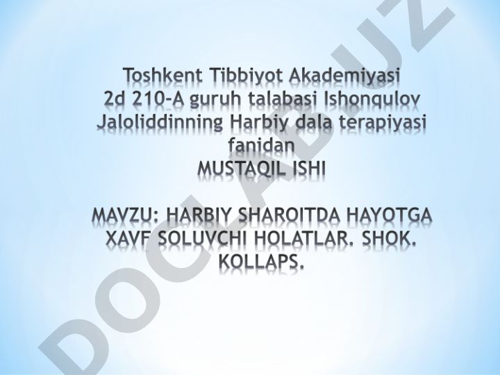 Kollapsning kelib chiqishi, turlari va klinik belgilari