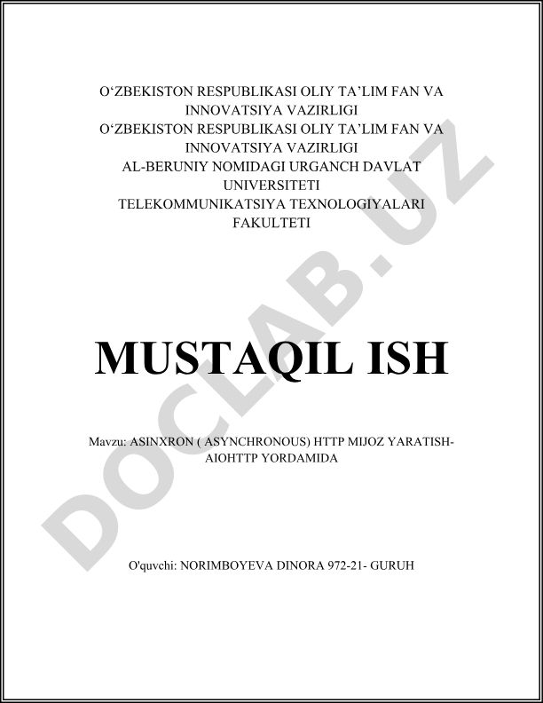 Asinxron HTTP mijoz yaratish - AIOHTTP yordamida