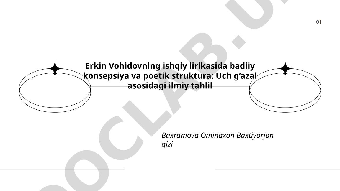 Erkin Vohidovning ishqiy lirikasida badiiy konsepsiya va poetik struktura