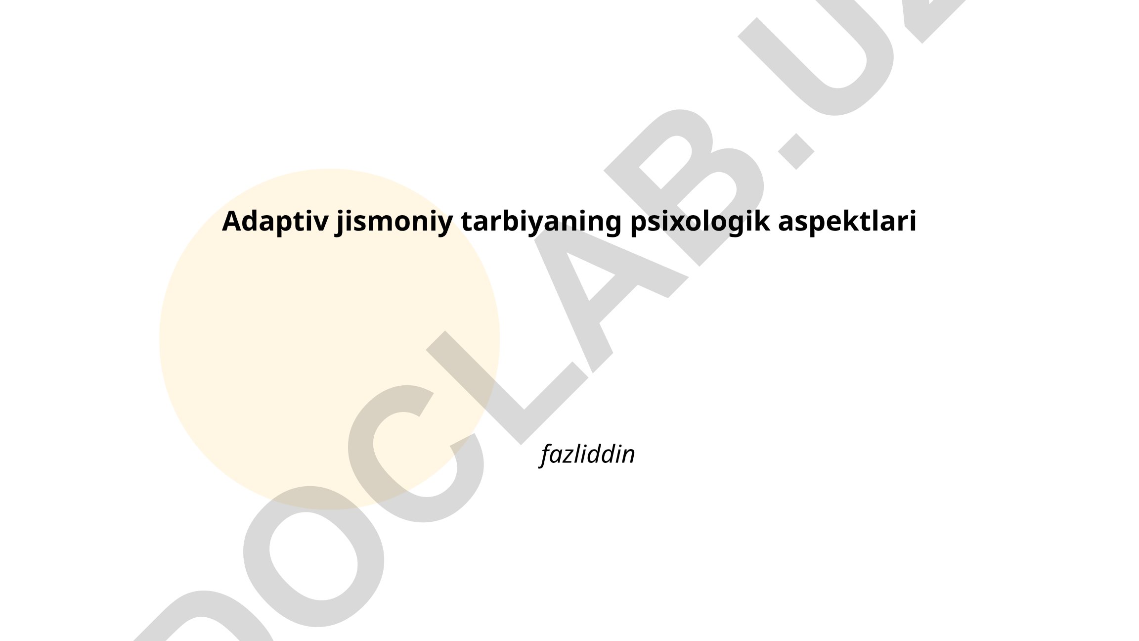 Adaptiv jismoniy tarbiyaning psixologik aspektlari