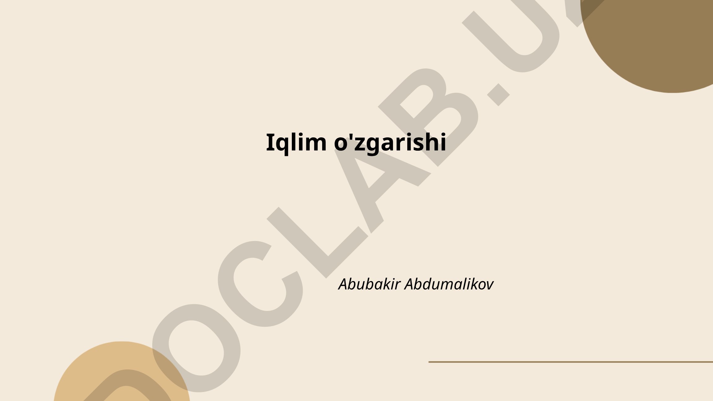 Iqlim o'zgarishi va global isish