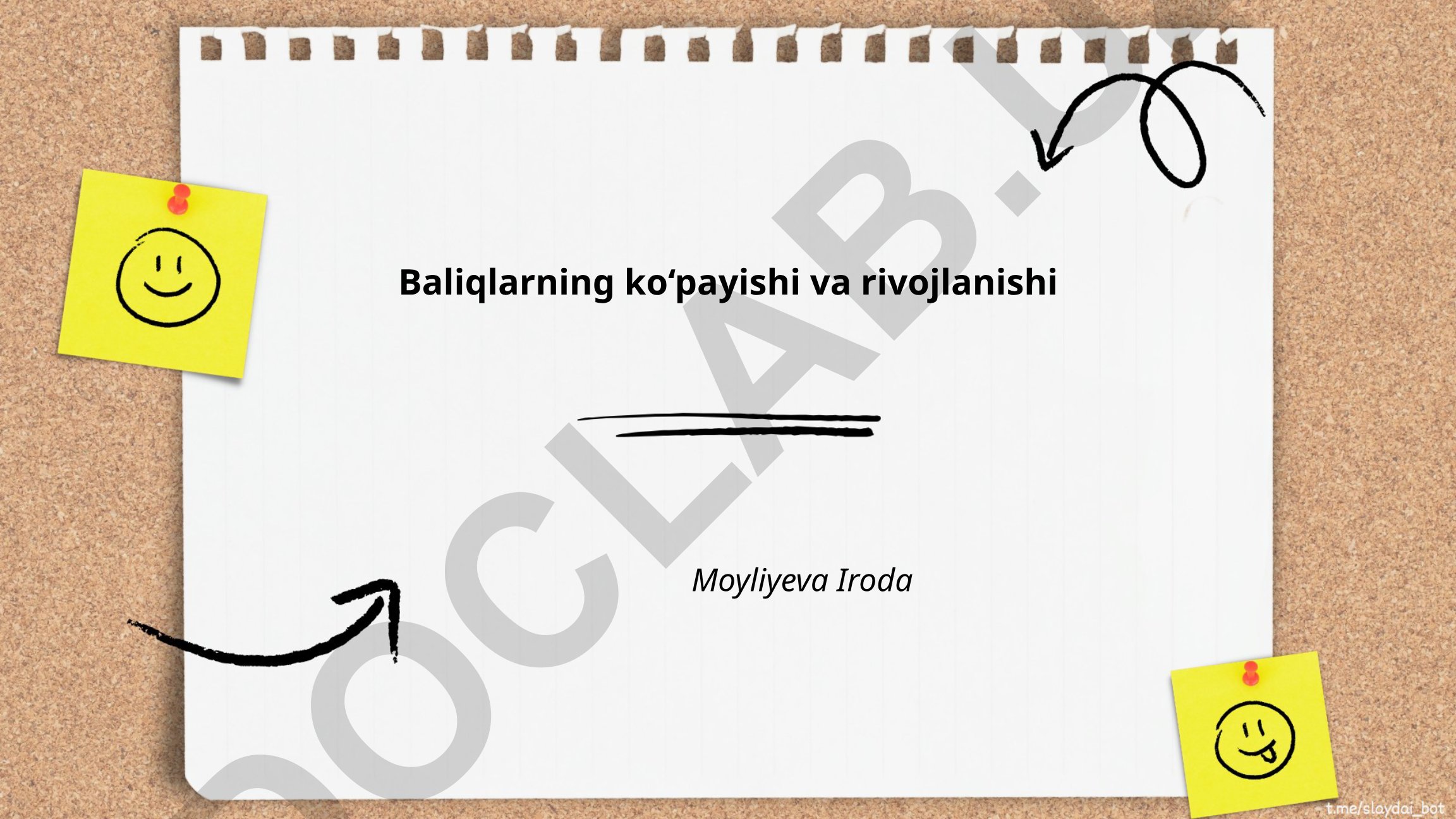 Baliqlarning ko‘payishi va rivojlanishi