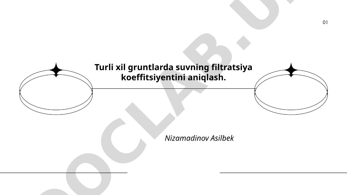 Turli xil gruntlarda suvning filtratsiya koeffitsiyentini aniqlash