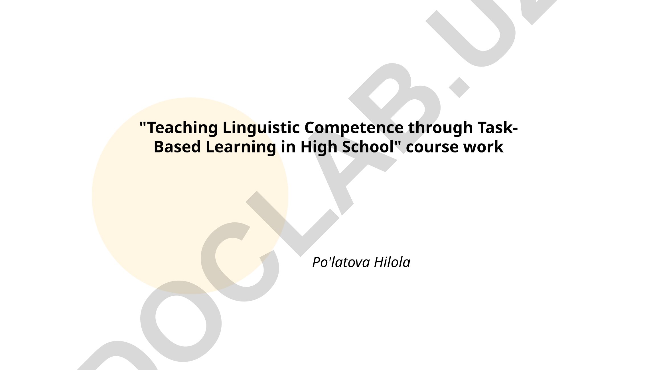 Teaching Linguistic Competence through Task-Based Learning in High School