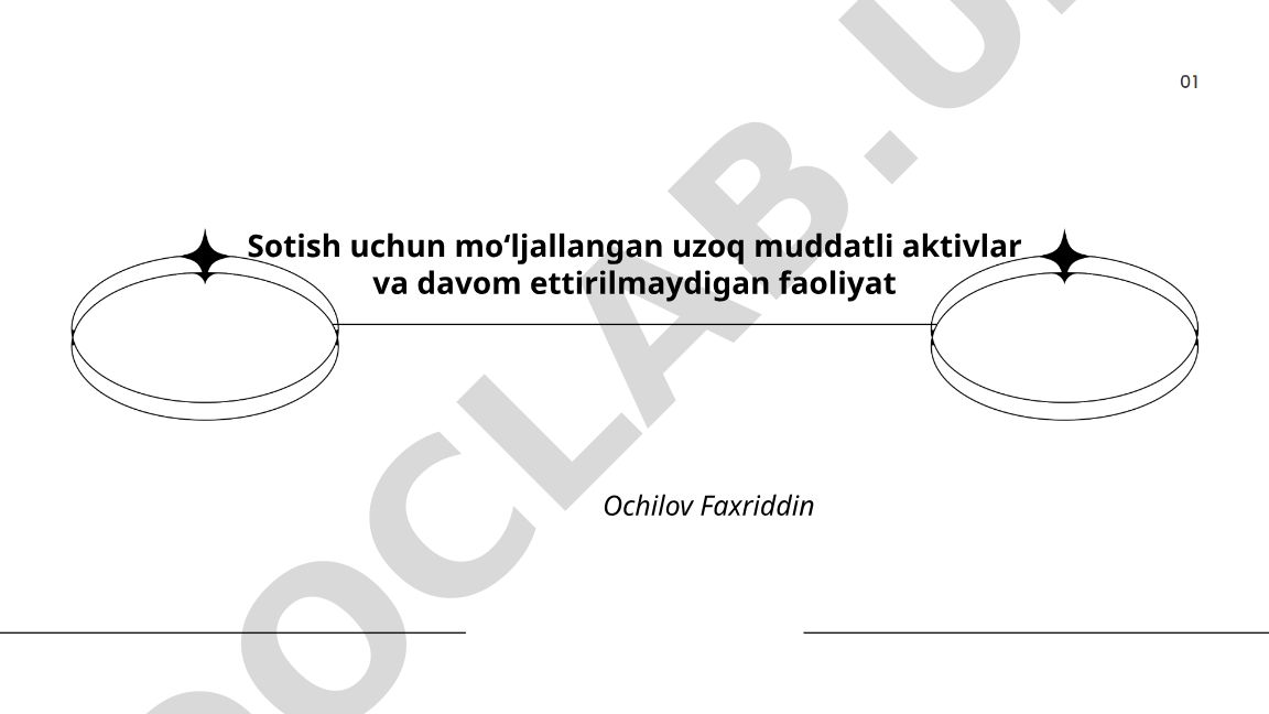 Sotish uchun moʻljallangan uzoq muddatli aktivlar va davom ettirilmaydigan faoliyat