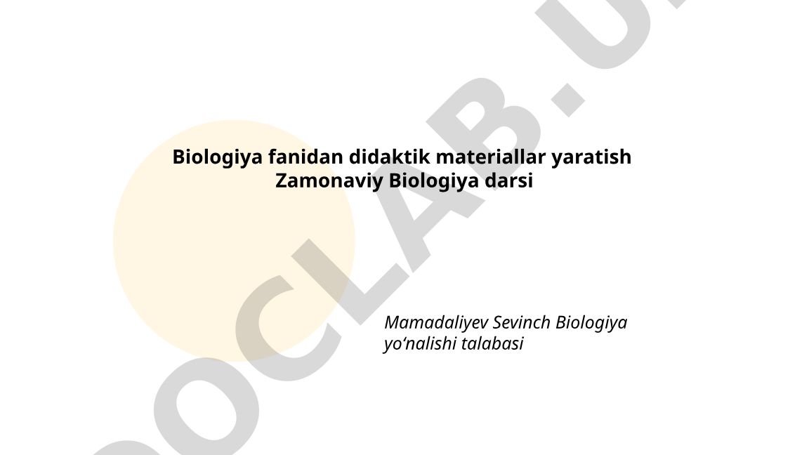 Biologiya fanidan didaktik materiallar yaratish