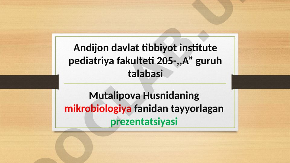 Mikroorganizmlar ekologiyasi. Atrof-muhit mikroflorasi