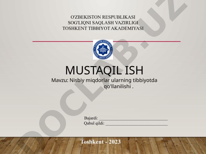 Nisbiy miqdorlar ularning tibbiyotda qo'llanilishi