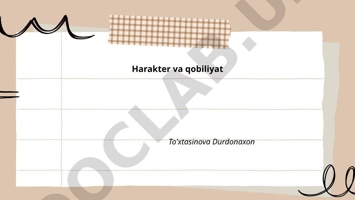 Xarakter turlari va ularning xususiyatlari