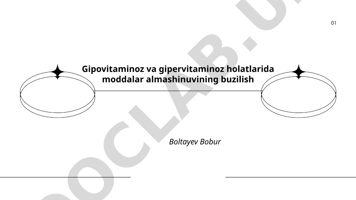 Gipovitaminoz va gipervitaminoz holatlarida moddalar almashinuvining buzilishi