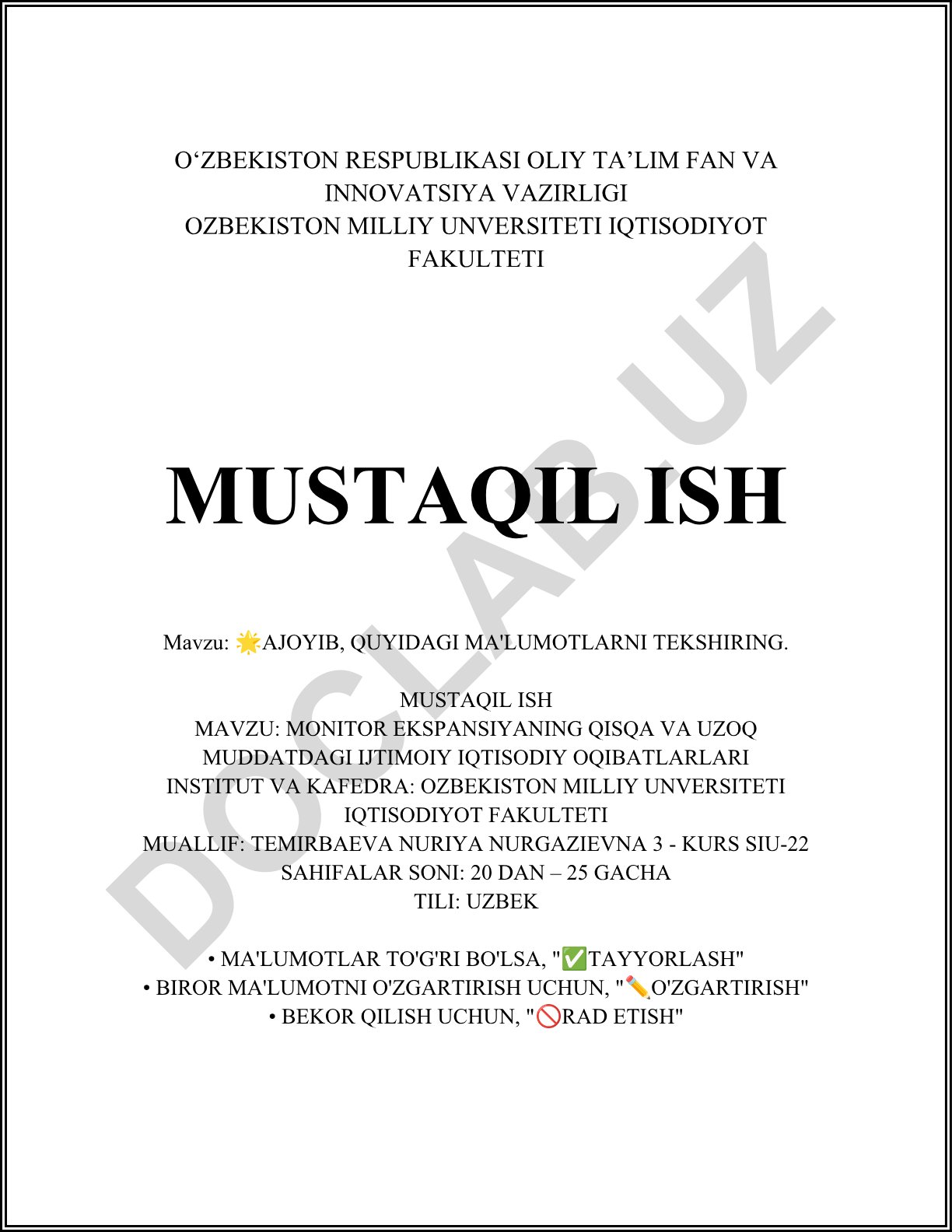 Monitor ekspansiyaning qisqa va uzoq muddatdagi ijtimoiy iqtisodiy oqibatlari