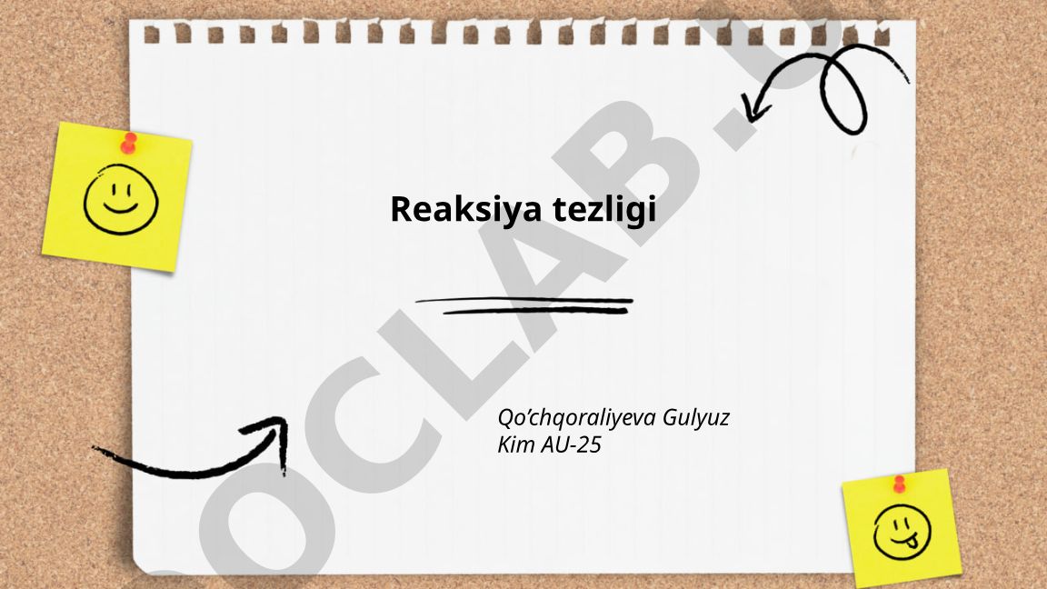 Reaksiya tezligi: taʼrifi, o‘lchash va tezlik qonunlari