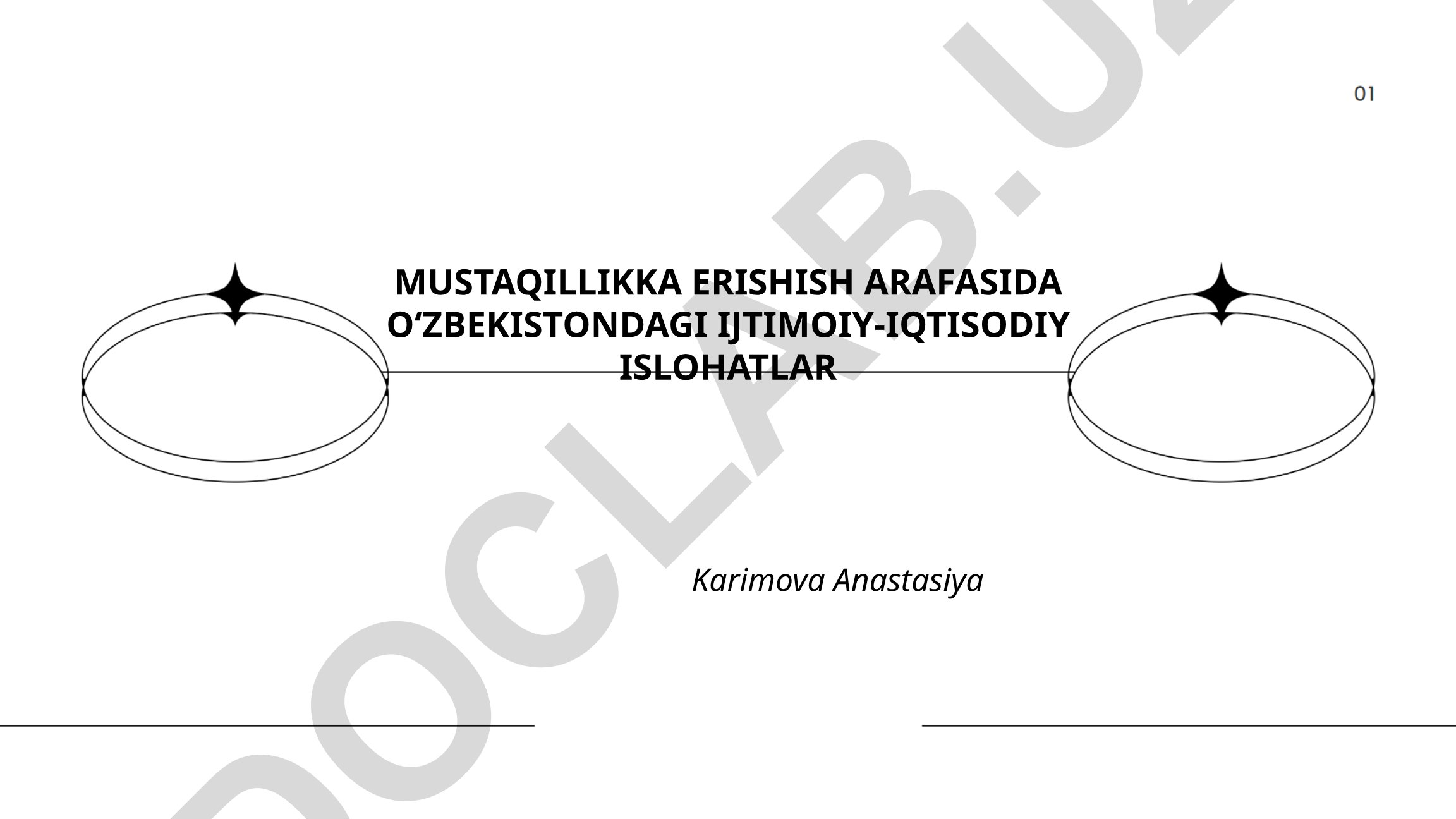 Mustaqillikka erishish arafasida Oʻzbekistondagi ijtimoiy-iqtisodiy islohatlar