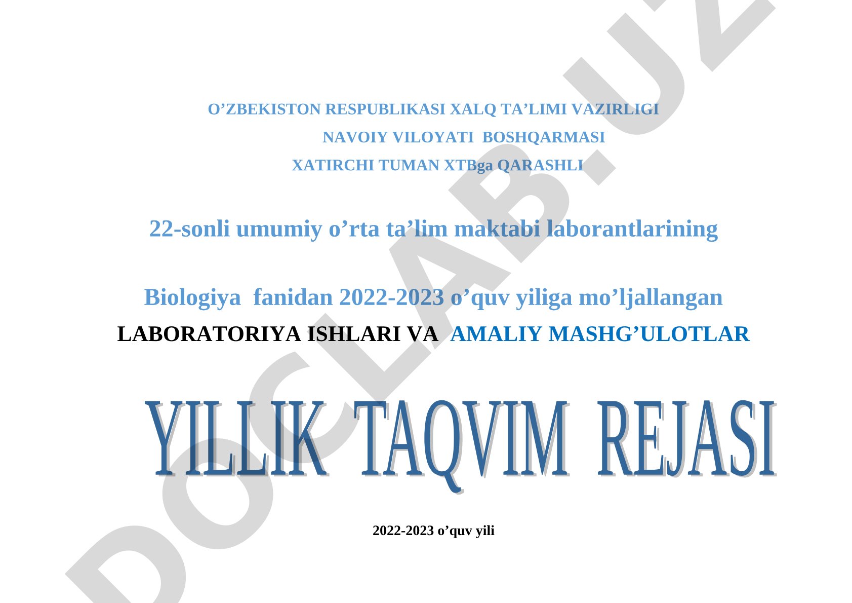 5-sinf botanika fanidan laboratoriya ishlari va amaliy mashg'ulotlar