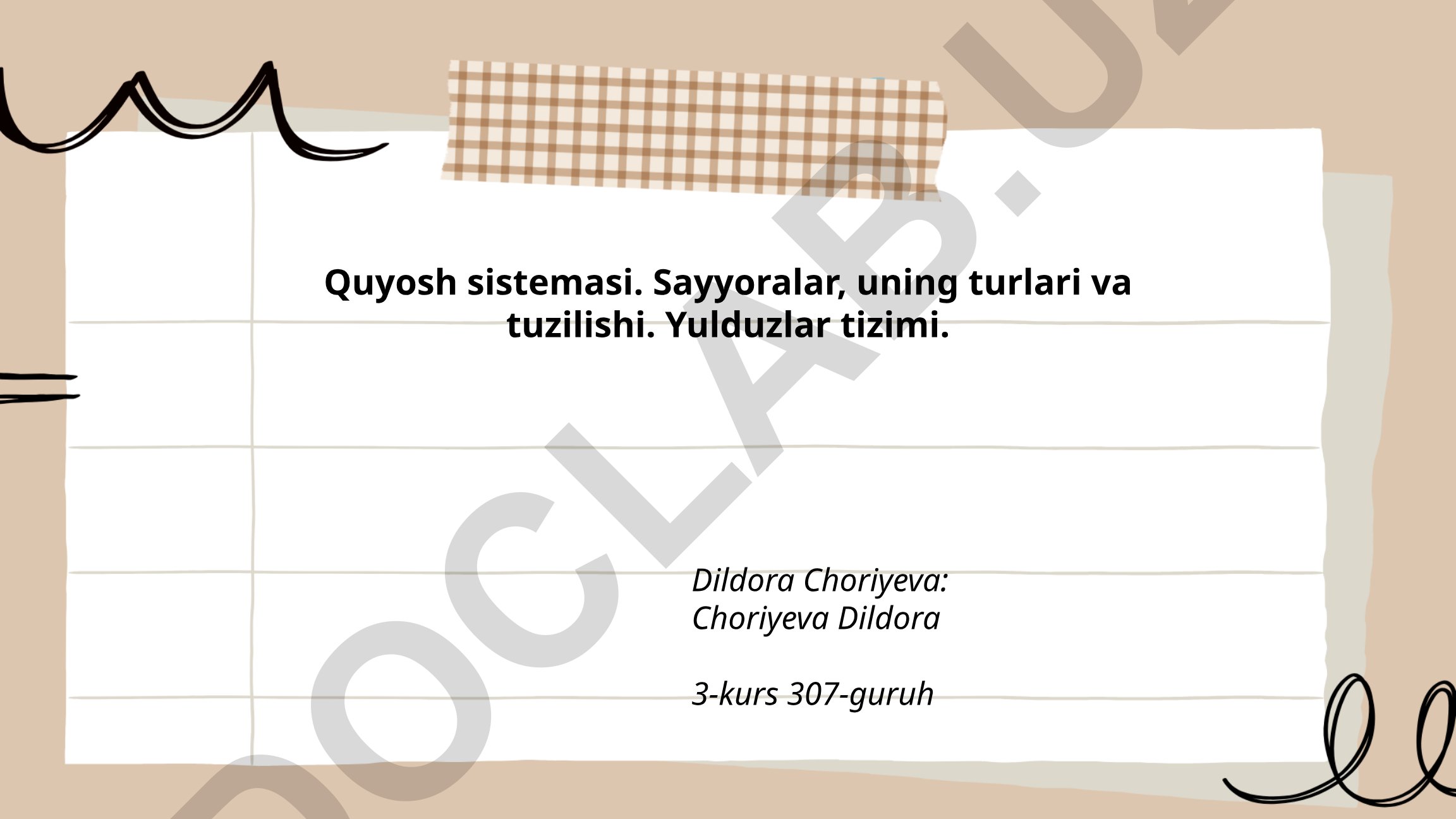 Quyosh sistemasi: sayyoralar, turlari va tuzilishi