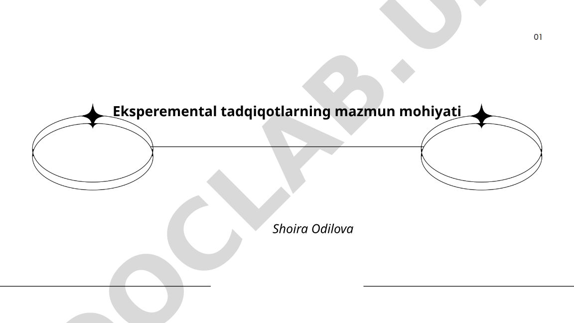 Eksperimental tadqiqotlarning mazmun mohiyati