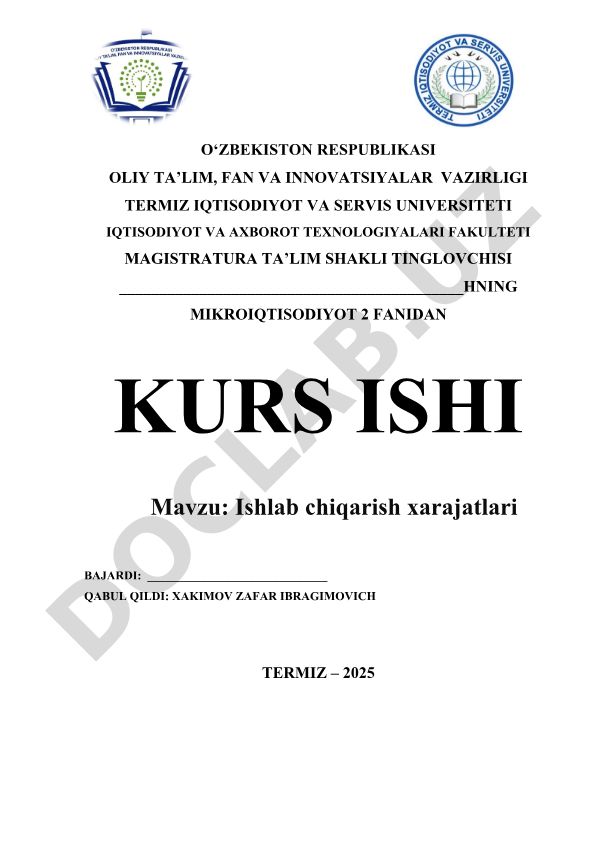 Ishlab chiqarish xarajatlari