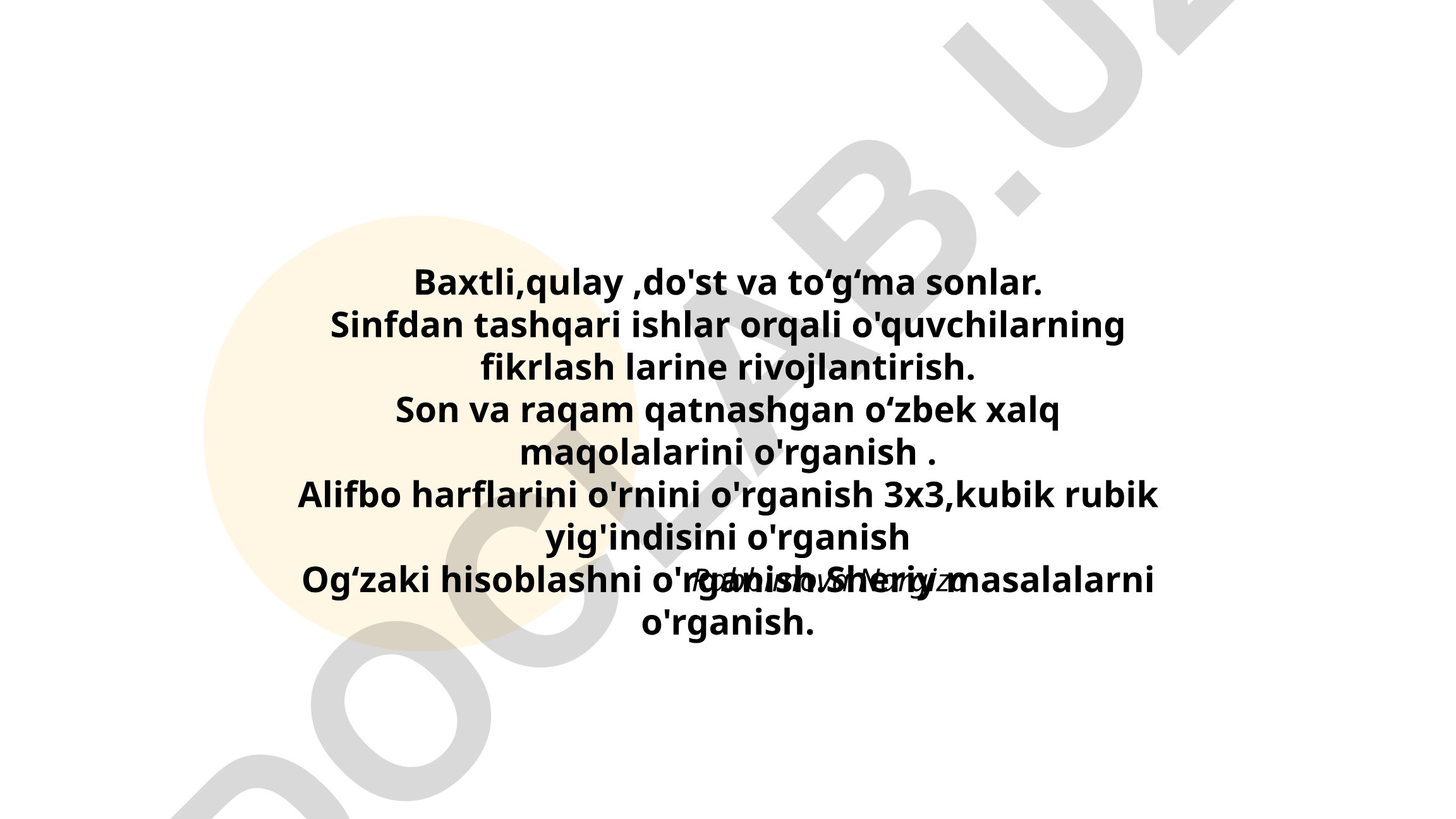 Baxtli, qulay, do'st va to'g'ma sonlar haqida o'quv materiali