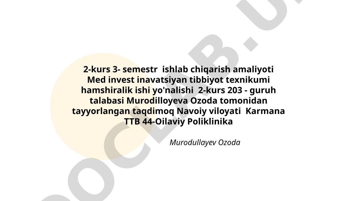 Klinikaga bemorlarni qabul qilish va triage jarayoni