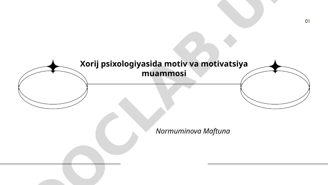 Xorij psixologiyasida motiv va motivatsiya muammosi