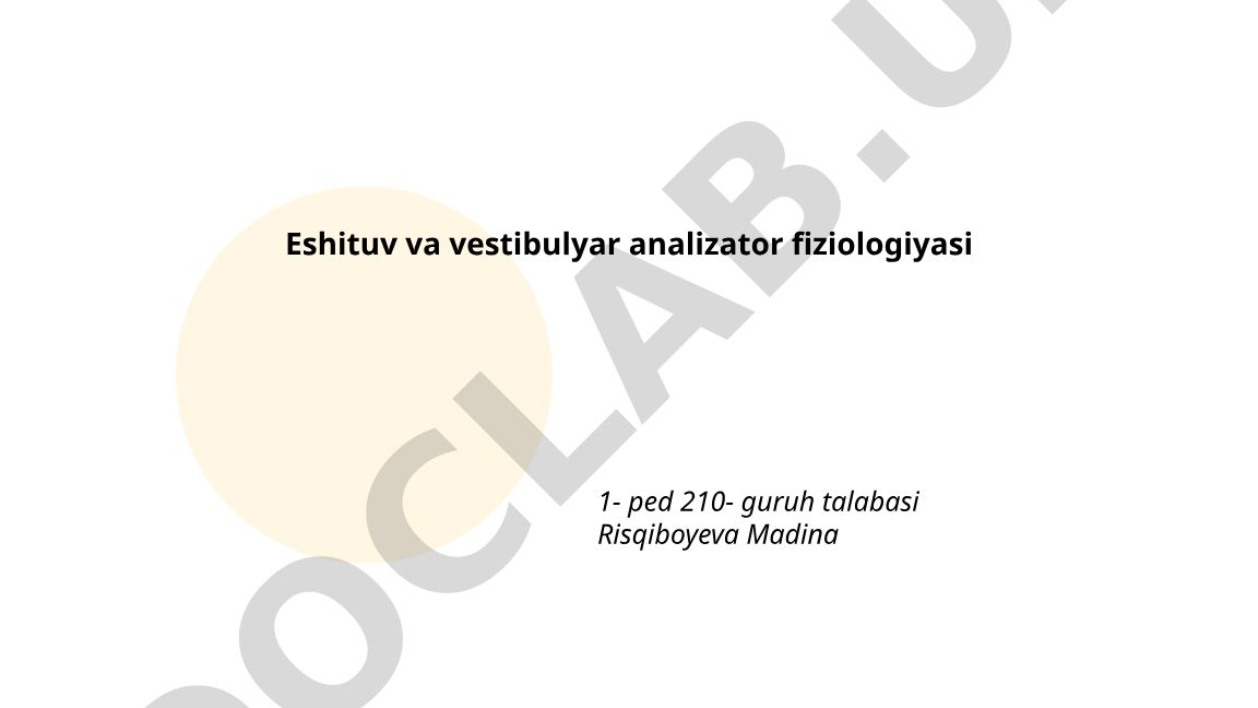 Eshituv va vestibulyar analizator fiziologiyasi
